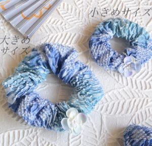 ２色絞り　シュシュ