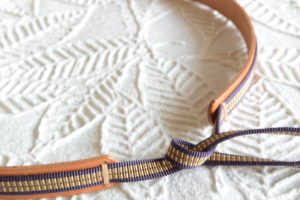 真田紐と革　ベルト