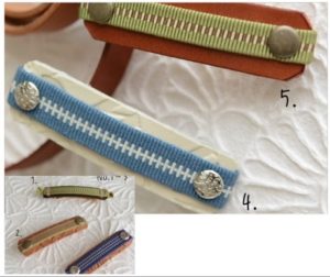 真田紐と革のバレッタ